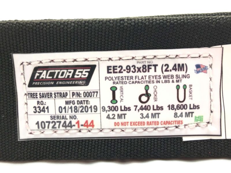 Factor 55 00077 Tree Saver Strap 8 Foot 3 Inches Black/Orange