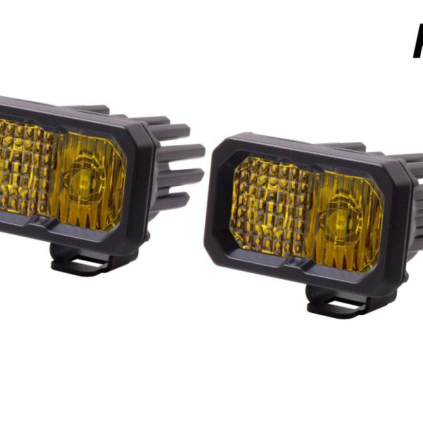Stage Series 2" SAE Yellow Pro Standard LED Pod - Combo | ABL