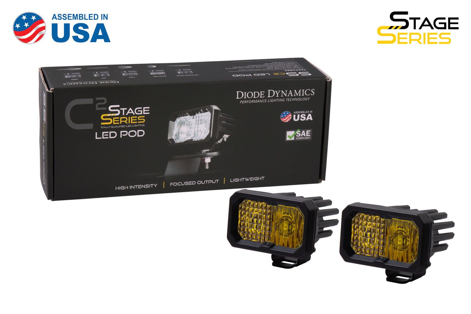 CBI Offroad Fab - Stage Series 2" SAE Yellow Sport Standard LED Pod - Fog |  ABL -